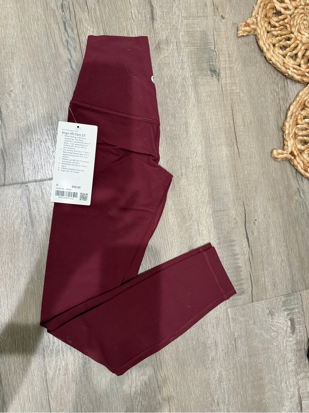 lululemon athletica High-Rise Burgundy Leggings - Picture 2 of 2
